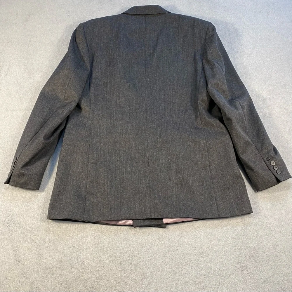 Pietro Luna Men’s Classic Gray Double-Breasted Wool Blazer Suit Jacket